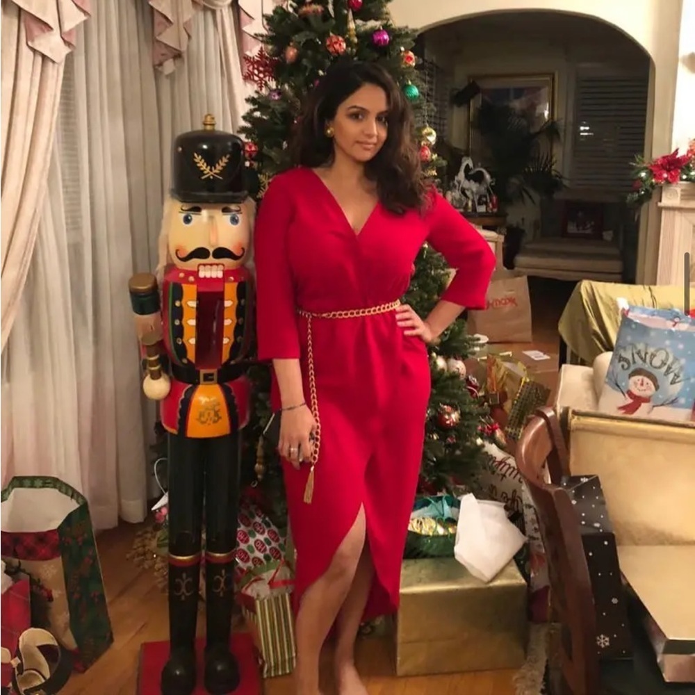 Amanda Uprichard Red Timeless Wrap Dress Medium